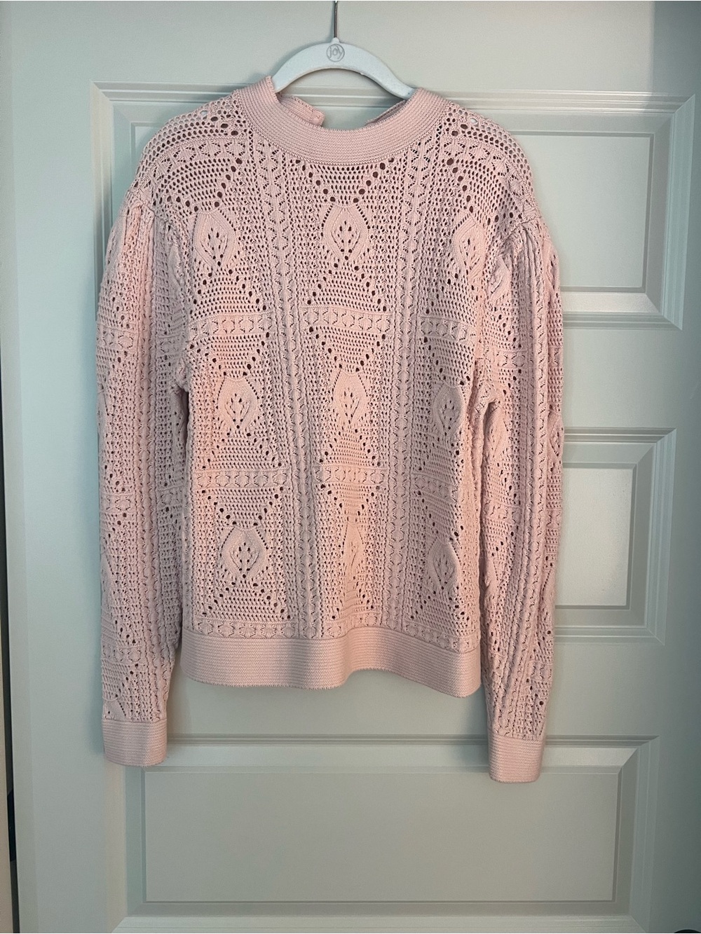 WHBM Women's Pink Openwork Knit Sweater
